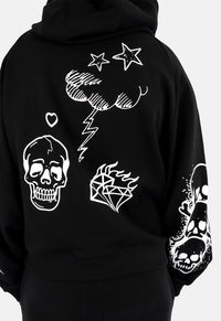 Able Tattoo Print Hoodie