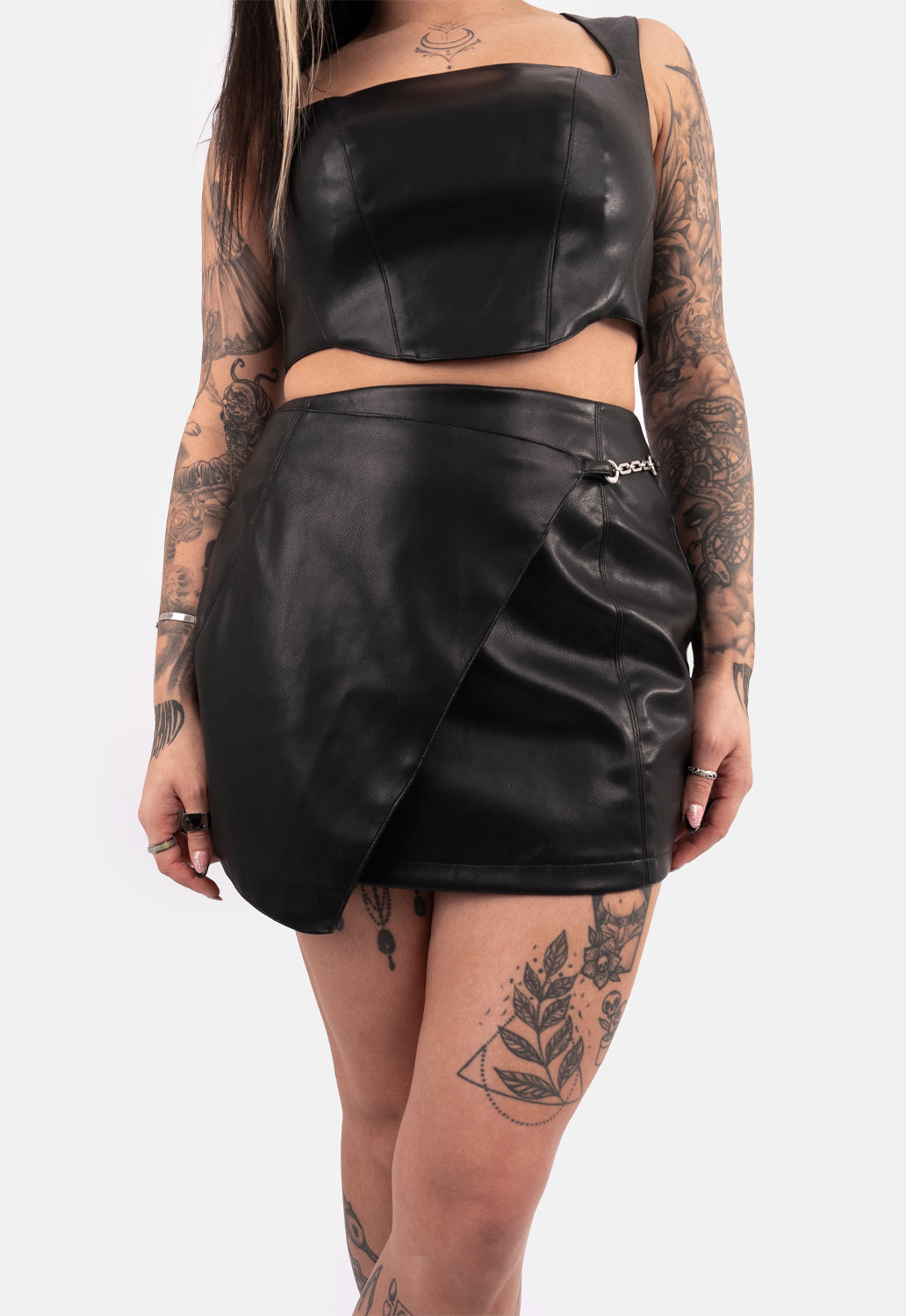Ares Wrap PU Mini Skirt