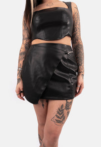 Ares Wrap PU Mini Skirt