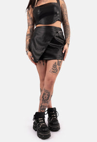 Ares Wrap PU Mini Skirt