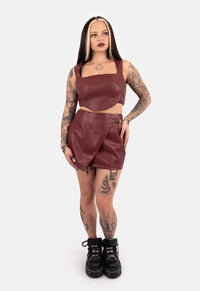 Ares Wrap PU Mini Skirt