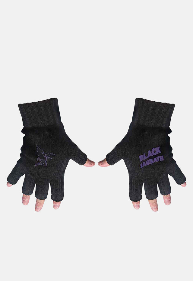 Logo & Devil Fingerless Gloves