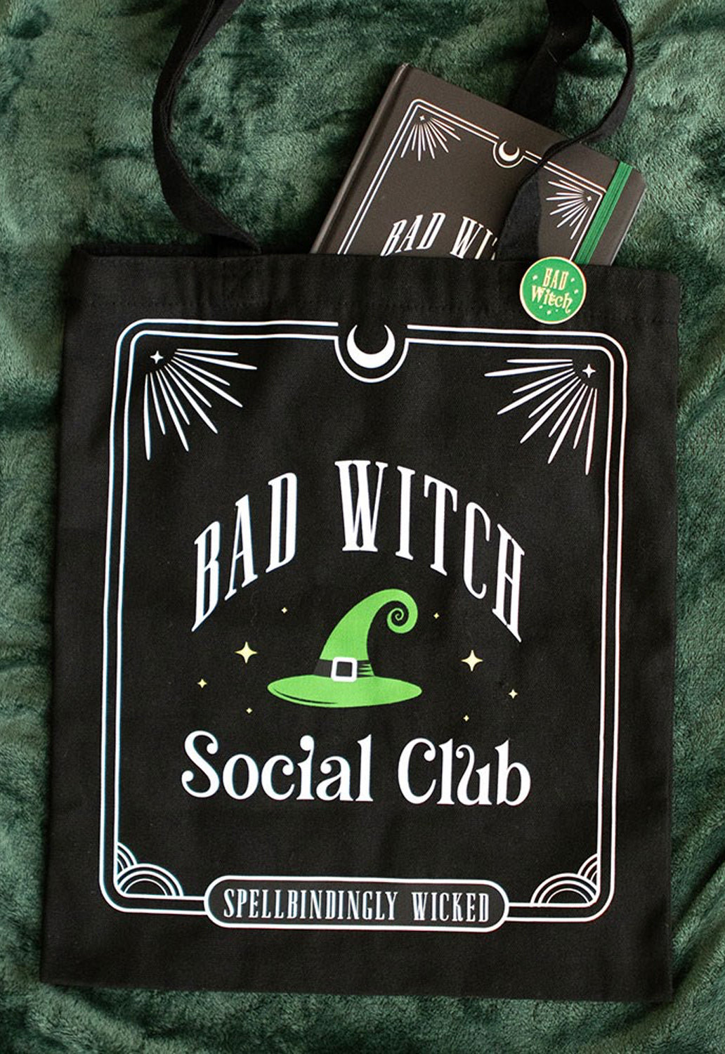 Bad Witch Pin Badge Tote Bag