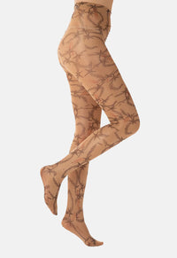 Barbed Wire Printed Tights