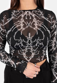Bridget Printed Mesh Top