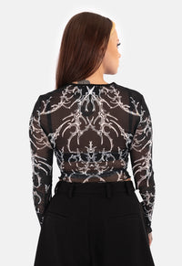Bridget Printed Mesh Top