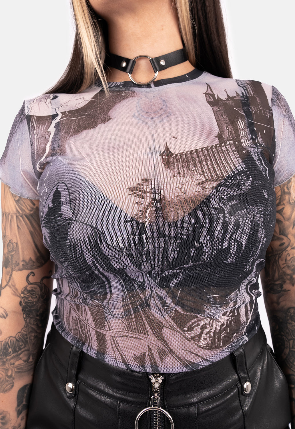 Buffy Cap Sleeve Mesh Top