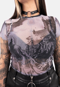 Buffy Cap Sleeve Mesh Top