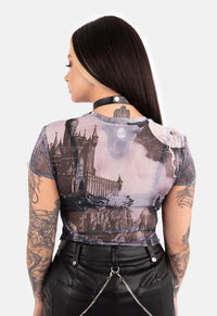 Buffy Cap Sleeve Mesh Top