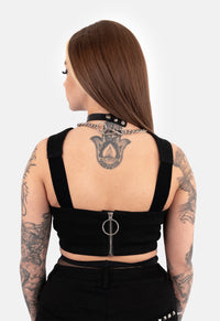 Cha Cha Crop Denim Corset Top