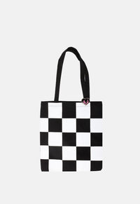 Checkered Pin Badge Tote Bag