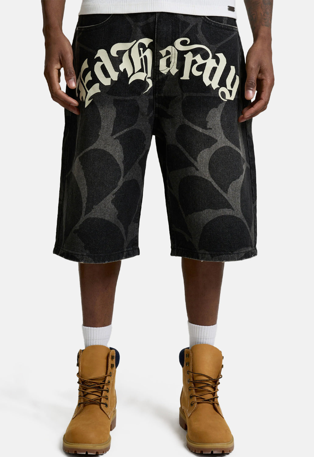 Gothic Cobweb Denim Jorts