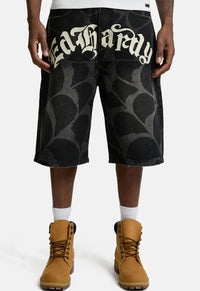 Gothic Cobweb Denim Jorts