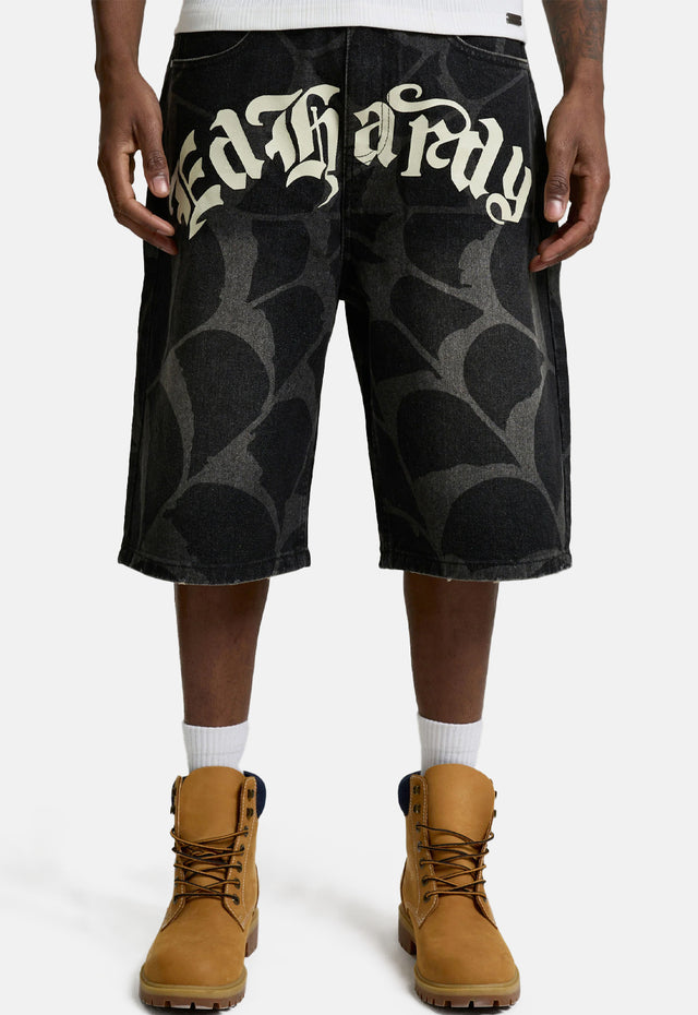 Gothic Cobweb Denim Jorts