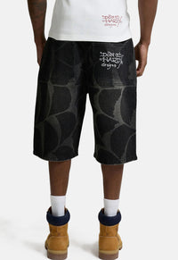 Gothic Cobweb Denim Jorts
