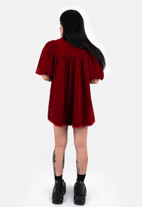 Esme Velvet Baby Doll Mini Dress