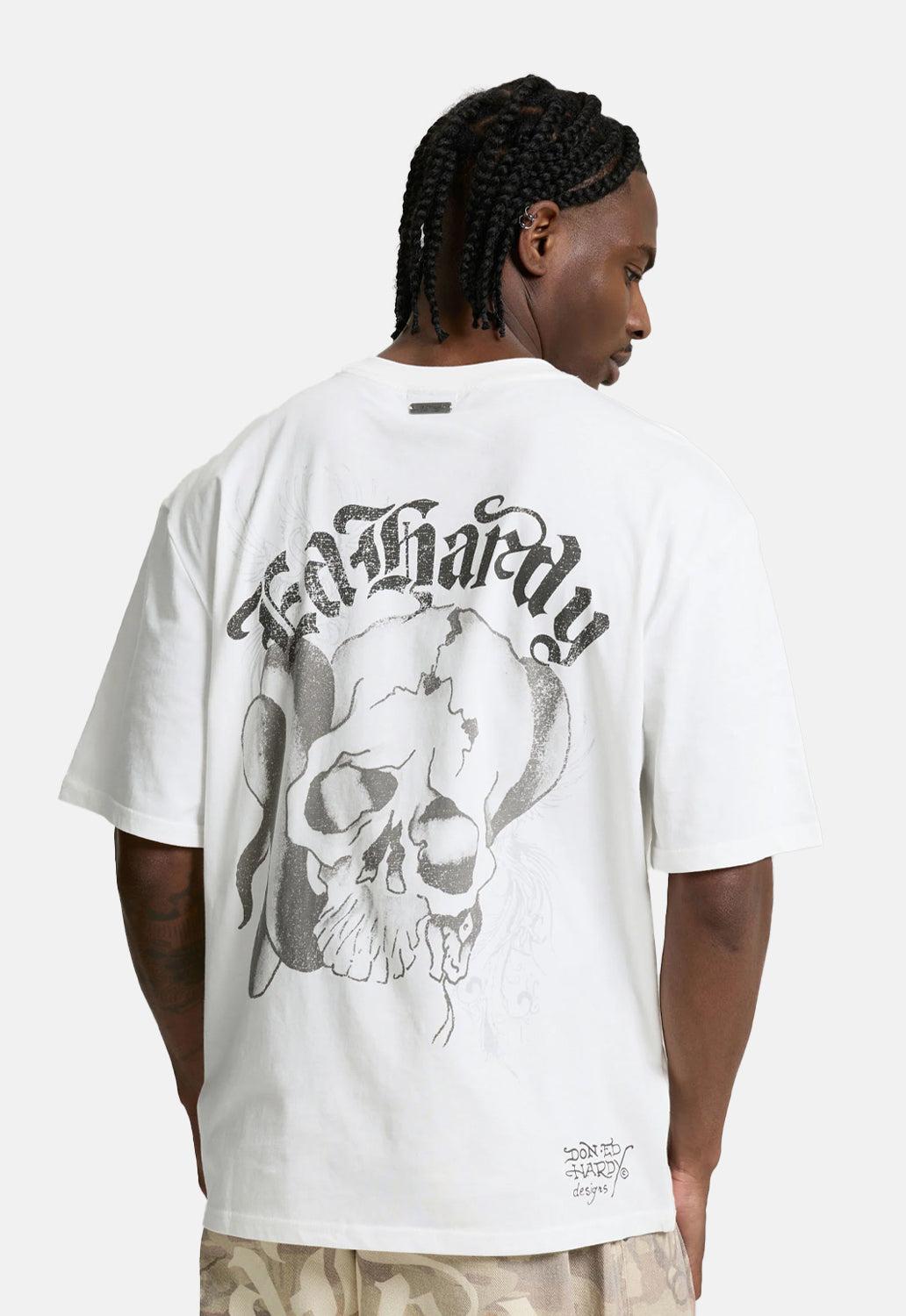 Faded Gothic Skull Relaxed T-Shirt