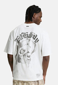 Faded Gothic Skull Relaxed T-Shirt