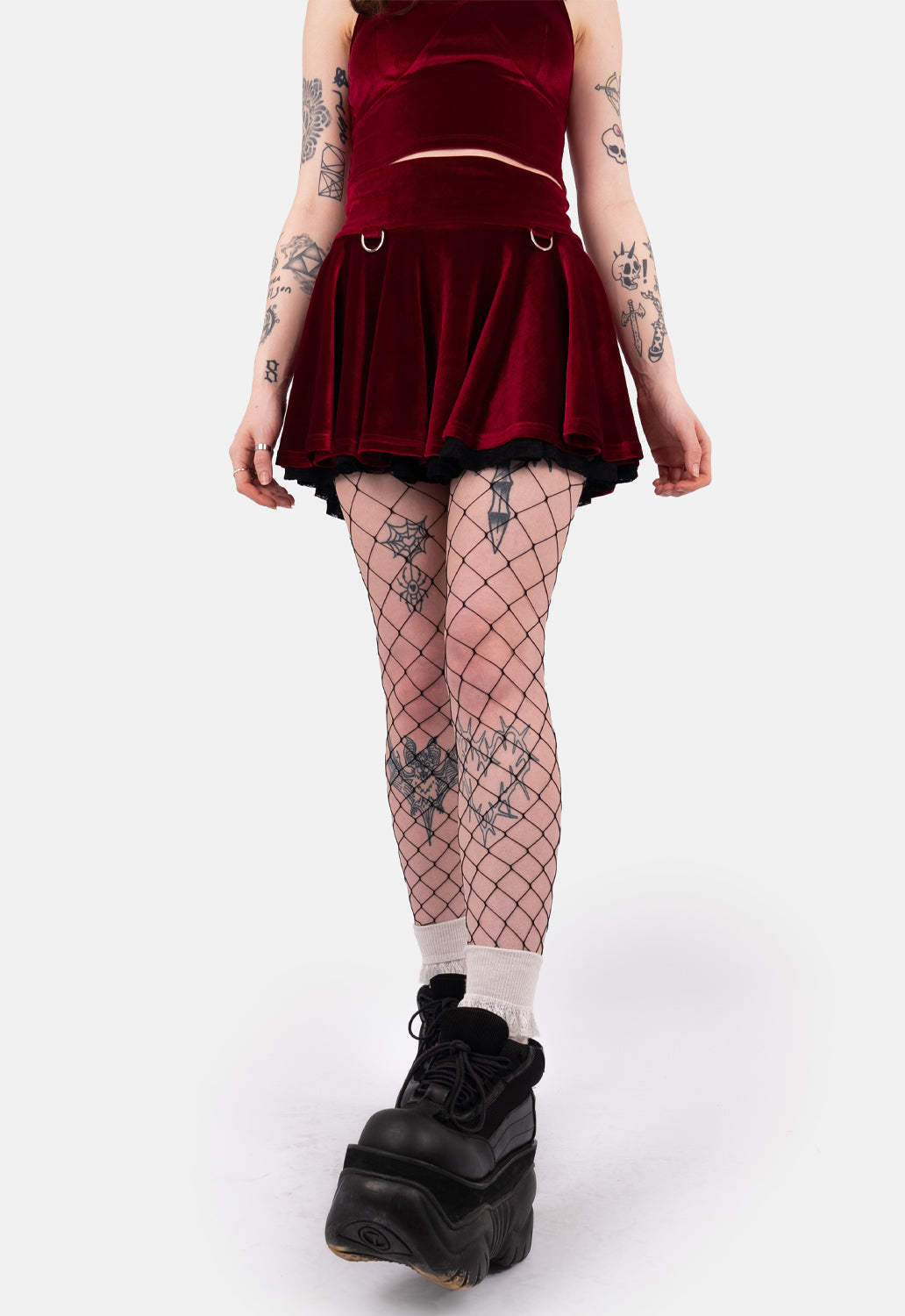 Gem Double Layer Velvet Skirt