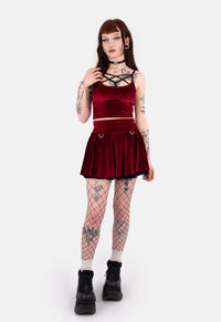 Gem Double Layer Velvet Skirt
