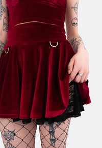 Gem Double Layer Velvet Skirt