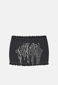 Gothic Braid Denim Mini Skirt