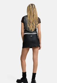 Gothic Braid Denim Mini Skirt