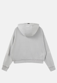 Gothic Skull Boxy Zip Hoodie