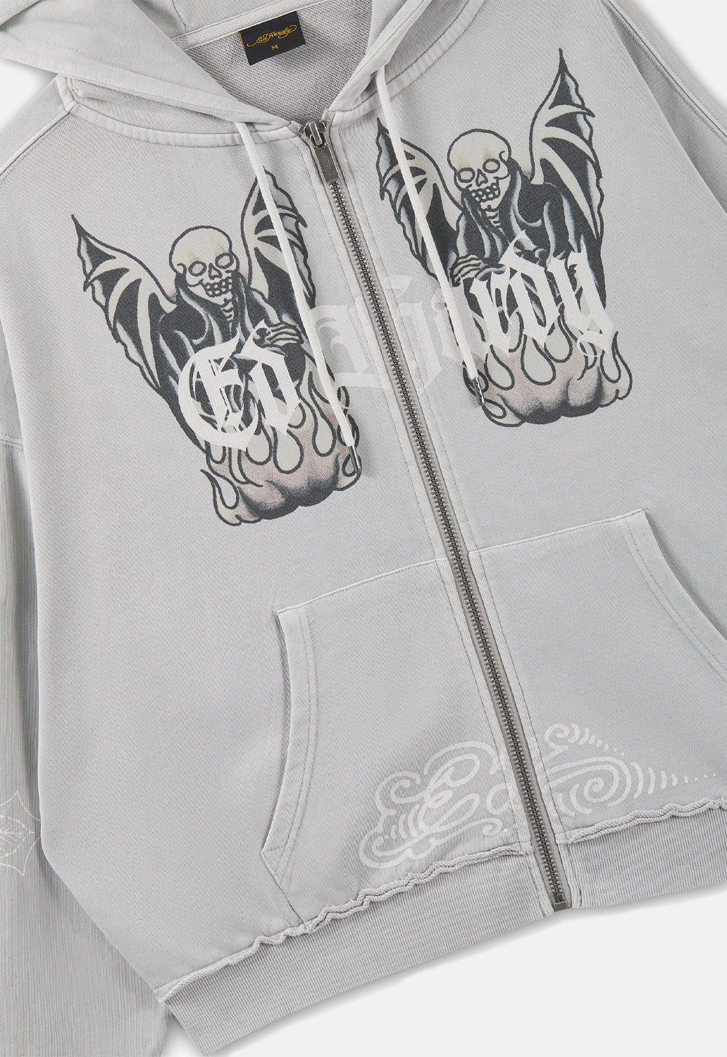 Gothic Skull Boxy Zip Hoodie