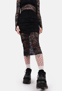 Gracie Web Mesh Midi Skirt