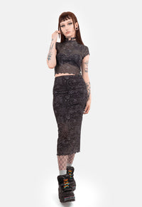 Gracie Cosmic Mesh Midi Skirt