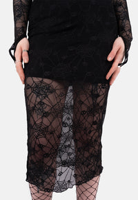 Gracie Web Mesh Midi Skirt