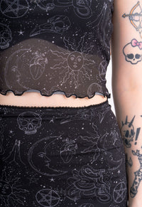 Gracie Cosmic Mesh Midi Skirt