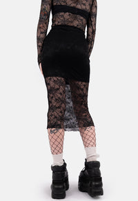 Gracie Web Mesh Midi Skirt
