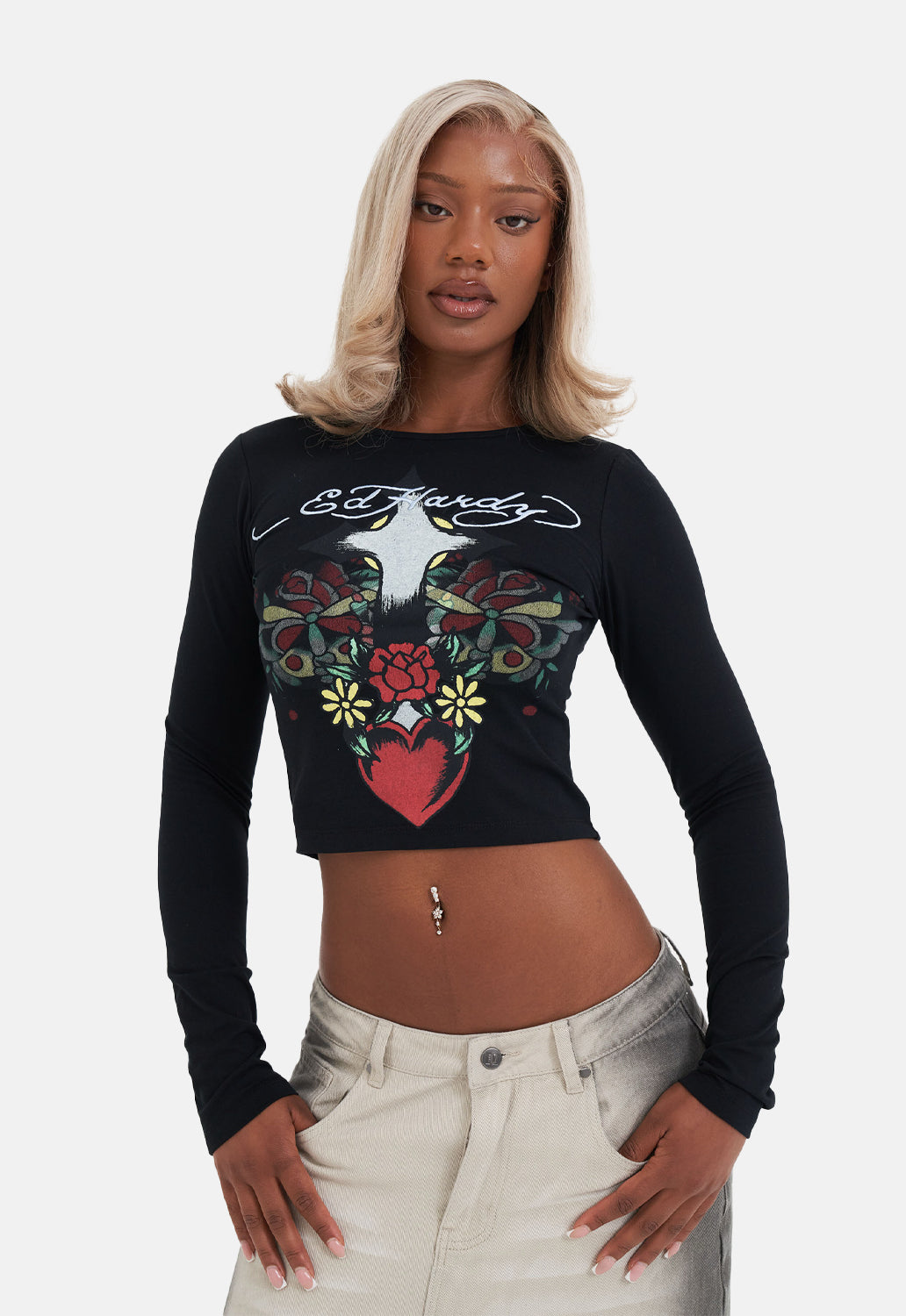 Heart Cross Long Sleeve T-Shirt