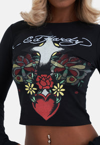 Heart Cross Long Sleeve T-Shirt