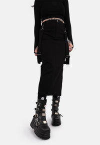 Herne Strap Maxi Denim Skirt