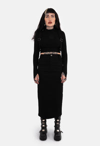 Herne Strap Maxi Denim Skirt