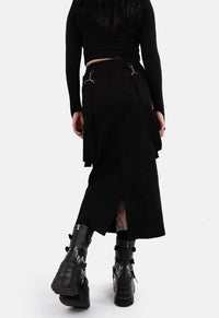 Herne Strap Maxi Denim Skirt