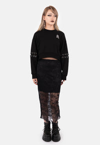 Hexa Lace Up Sleeve Sweater