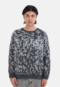 Intarsia Leopard Knit Crew