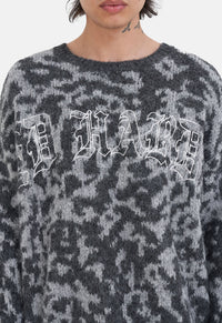 Intarsia Leopard Knit Crew