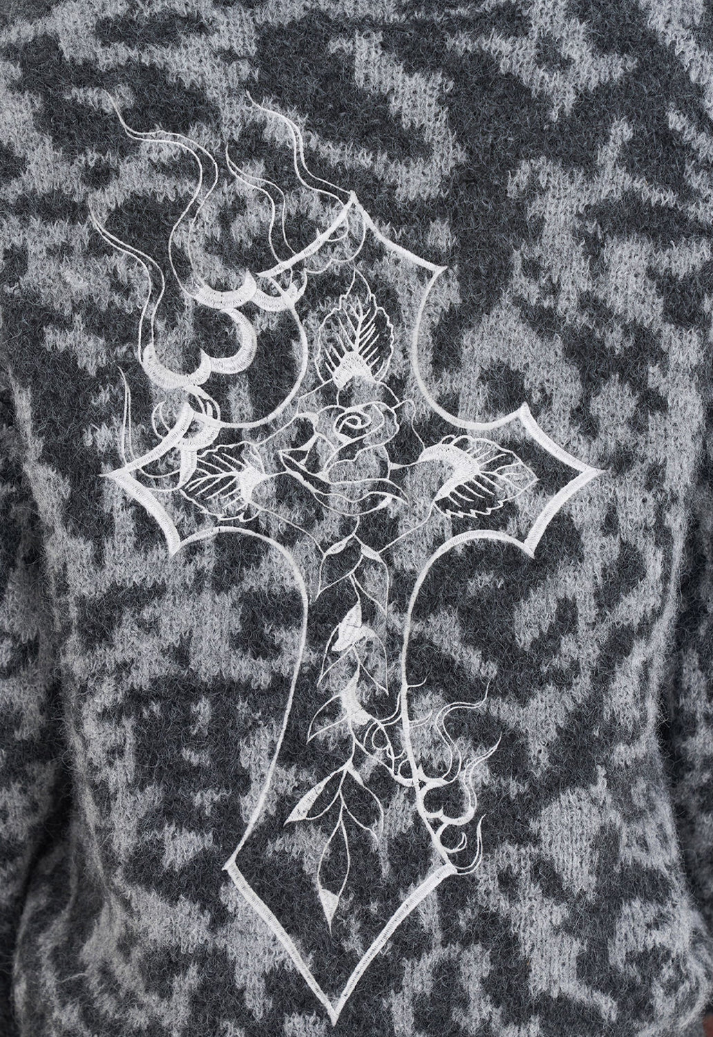 Intarsia Leopard Knit Crew