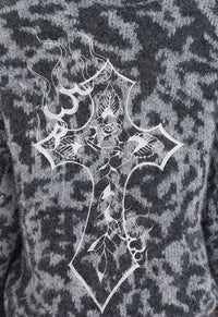 Intarsia Leopard Knit Crew