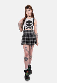 Izara Black Check Mini Skirt