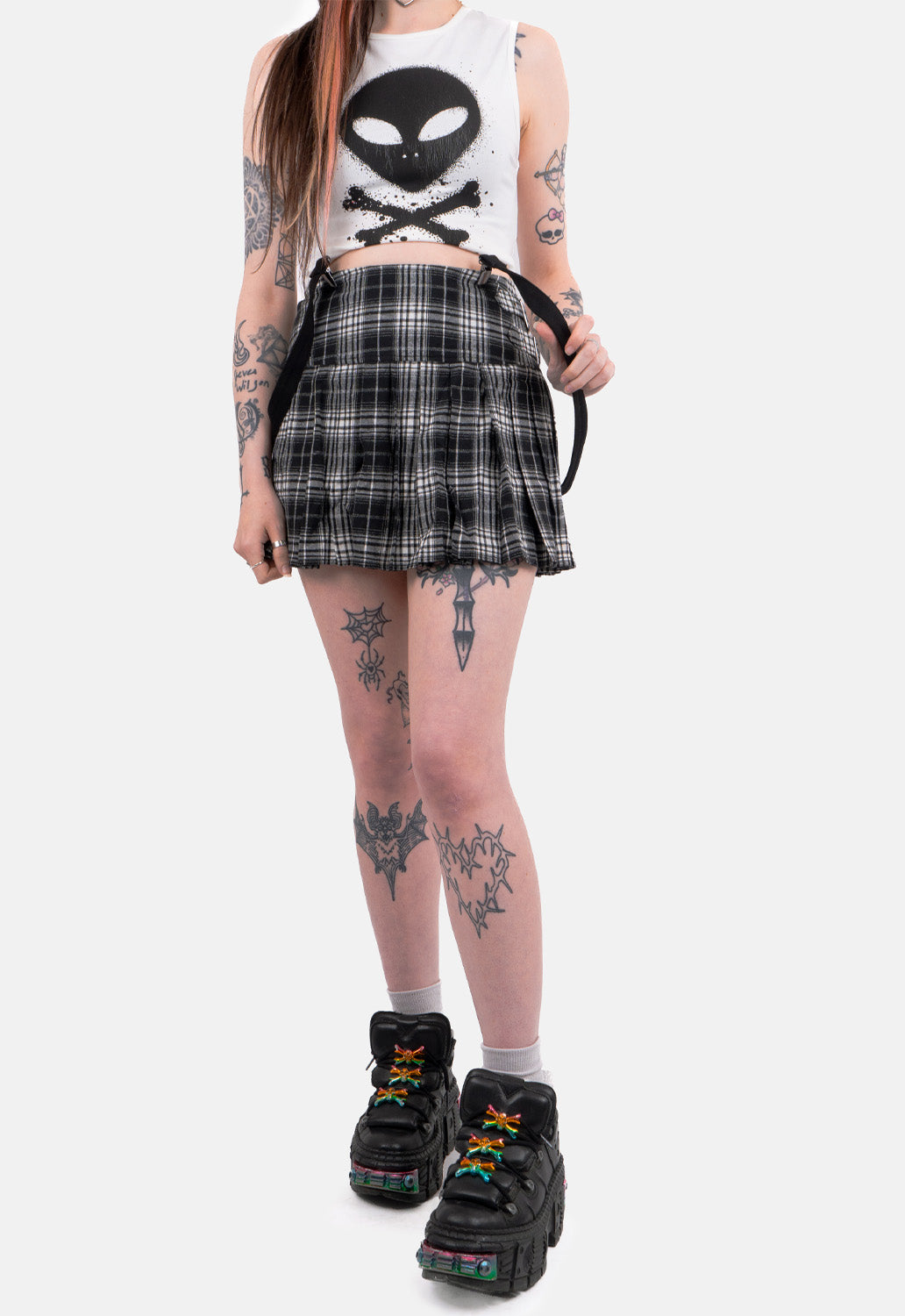 Izara Black Check Mini Skirt