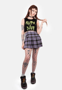 Izara Purple Check Mini Skirt