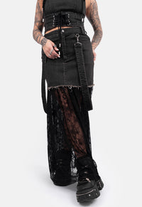 Josephine Denim & Lace Skirt