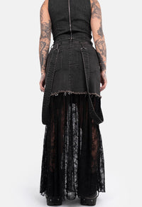 Josephine Denim & Lace Skirt