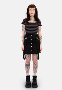 Kye Striped Front Cut Out Top